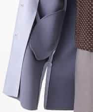 F1VAG32220 MK MICHEL KLEIN(小さいサイズ)(メゾン ドゥ サンク) 【小さいサイズ】[洗える]フェイクスウェードノーカラーコート ライトブルー