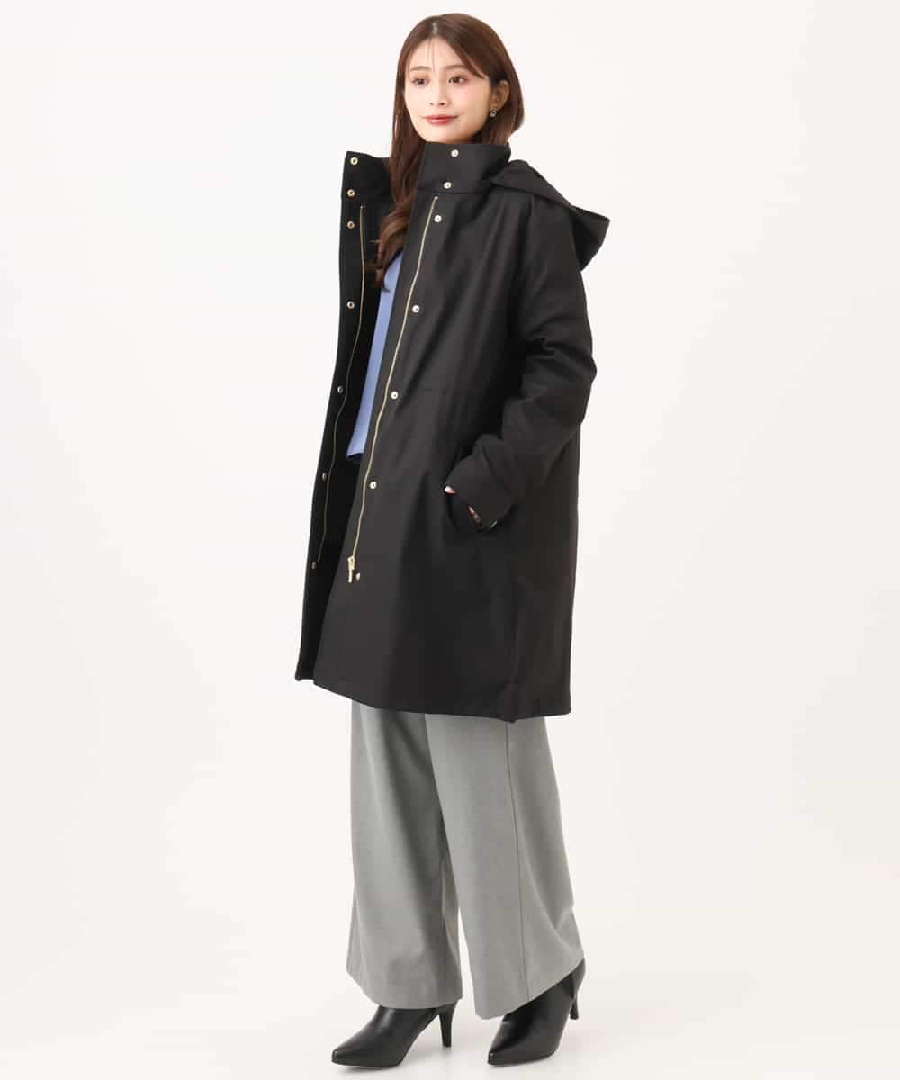 F1VAG42380 MK MICHEL KLEIN(小さいサイズ)(メゾン ドゥ サンク) 【小さいサイズ】[撥水/リサイクルダウン]ダウンライナー付きフーデットコート ブラック