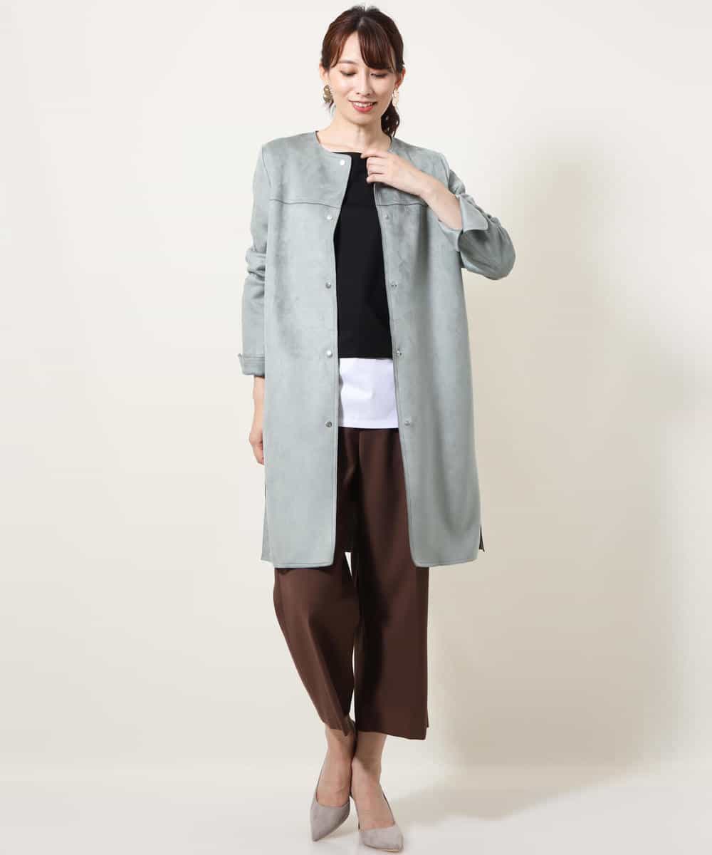 Mk Michel Klein 小さいサイズ メゾン ドゥ サンク 小さいサイズ 洗える フェイクスウェードノーカラーコート イトキンオンラインストア