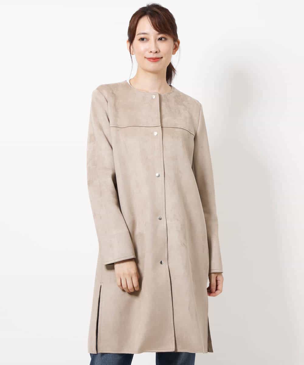 Mk Michel Klein 小さいサイズ メゾン ドゥ サンク 小さいサイズ 洗える フェイクスウェードノーカラーコート イトキンオンラインストア