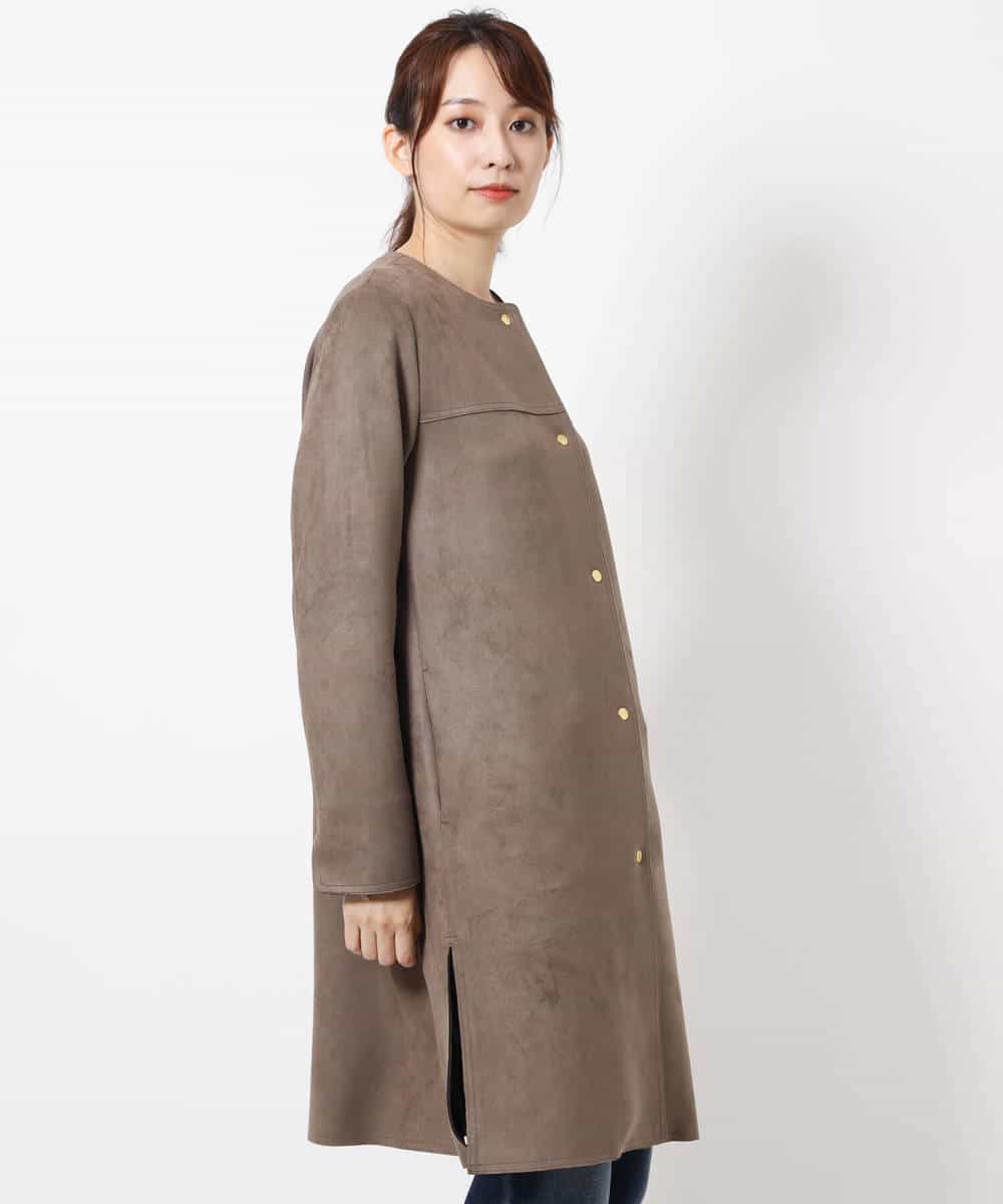 Mk Michel Klein 小さいサイズ メゾン ドゥ サンク 小さいサイズ 洗える フェイクスウェードノーカラーコート イトキンオンラインストア