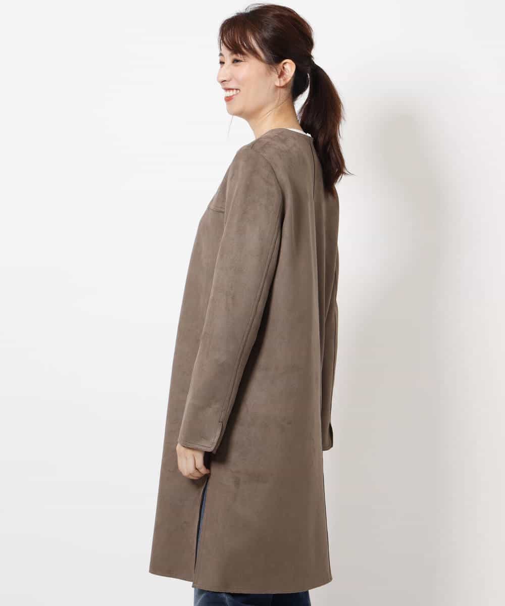 Mk Michel Klein 小さいサイズ メゾン ドゥ サンク 小さいサイズ 洗える フェイクスウェードノーカラーコート イトキンオンラインストア