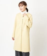 F1VAS40230 MK MICHEL KLEIN(小さいサイズ)(メゾン ドゥ サンク) 【小さいサイズ】カットボンディングノーカラーコート/洗える ライトイエロー