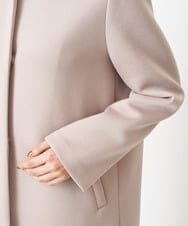 F1VAS40230 MK MICHEL KLEIN(小さいサイズ)(メゾン ドゥ サンク) 【小さいサイズ】カットボンディングノーカラーコート/洗える ベージュ
