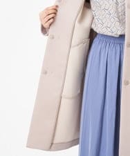 F1VAS40230 MK MICHEL KLEIN(小さいサイズ)(メゾン ドゥ サンク) 【小さいサイズ】カットボンディングノーカラーコート/洗える ベージュ