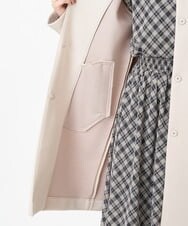 F1VAS40230 MK MICHEL KLEIN(小さいサイズ)(メゾン ドゥ サンク) 【小さいサイズ】カットボンディングノーカラーコート/洗える ベージュ