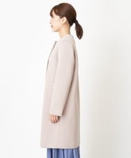 F1VAS40230 MK MICHEL KLEIN(小さいサイズ)(メゾン ドゥ サンク) 【小さいサイズ】カットボンディングノーカラーコート/洗える ベージュ