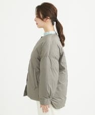 F1VAV46260 MK MICHEL KLEIN(小さいサイズ)(メゾン ドゥ サンク) 【小さいサイズ】マフラー付きノーカラー中綿コート アイボリー