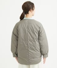 F1VAV46260 MK MICHEL KLEIN(小さいサイズ)(メゾン ドゥ サンク) 【小さいサイズ】マフラー付きノーカラー中綿コート アイボリー