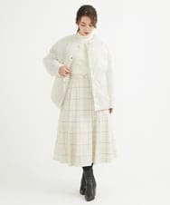 F1VAV46260 MK MICHEL KLEIN(小さいサイズ)(メゾン ドゥ サンク) 【小さいサイズ】マフラー付きノーカラー中綿コート アイボリー