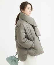 F1VAV46260 MK MICHEL KLEIN(小さいサイズ)(メゾン ドゥ サンク) 【小さいサイズ】マフラー付きノーカラー中綿コート アイボリー