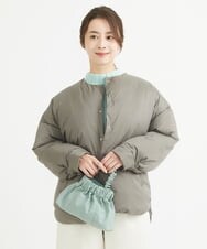F1VAV46260 MK MICHEL KLEIN(小さいサイズ)(メゾン ドゥ サンク) 【小さいサイズ】マフラー付きノーカラー中綿コート アイボリー