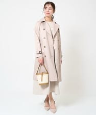 F1VDA12250 MK MICHEL KLEIN(小さいサイズ)(メゾン ドゥ サンク) 【小さいサイズ】ベーシックトレンチコート/撥水加工・防花粉 ベージュ