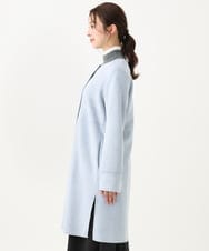 F1VDA32220 MK MICHEL KLEIN(小さいサイズ)(メゾン ドゥ サンク) 【小さいサイズ】フェイクスウェードノーカラーコート/洗える ライトブルー