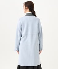 F1VDA32220 MK MICHEL KLEIN(小さいサイズ)(メゾン ドゥ サンク) 【小さいサイズ】フェイクスウェードノーカラーコート/洗える ライトブルー