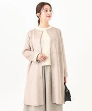 F1VDA32220 MK MICHEL KLEIN(小さいサイズ)(メゾン ドゥ サンク) 【小さいサイズ】フェイクスウェードノーカラーコート/洗える ベージュ