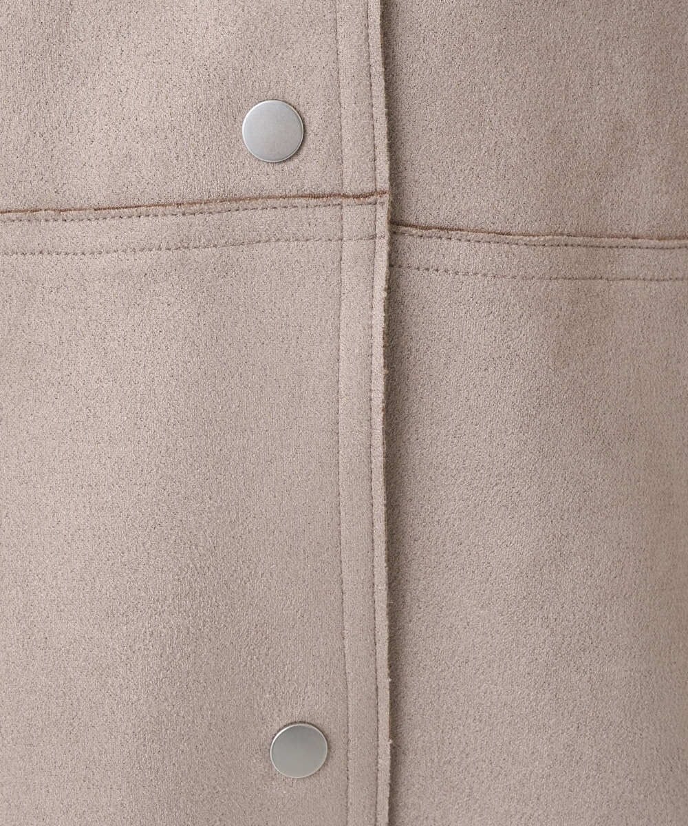 F1VDD32220 MK MICHEL KLEIN(小さいサイズ)(メゾン ドゥ サンク) 【小さいサイズ】フェイクスウェードノーカラーコート/洗える ライトイエロー