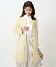 F1VDD32220 MK MICHEL KLEIN(小さいサイズ)(メゾン ドゥ サンク) 【小さいサイズ】フェイクスウェードノーカラーコート/洗える ライトイエロー