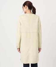 F1VDD32220 MK MICHEL KLEIN(小さいサイズ)(メゾン ドゥ サンク) 【小さいサイズ】フェイクスウェードノーカラーコート/洗える ライトイエロー