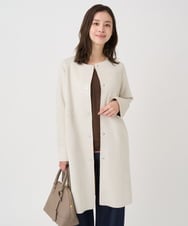 F1VDD32220 MK MICHEL KLEIN(小さいサイズ)(メゾン ドゥ サンク) 【小さいサイズ】フェイクスウェードノーカラーコート/洗える ベージュ