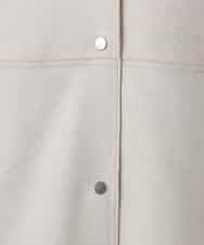 F1VDD32220 MK MICHEL KLEIN(小さいサイズ)(メゾン ドゥ サンク) フェイクスウェードノーカラーコート/洗える モカ