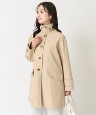 F1VFA01270 MK MICHEL KLEIN(小さいサイズ)(メゾン ドゥ サンク) 【小さいサイズ】ミドル丈ステンカラーコート/洗える ベージュ