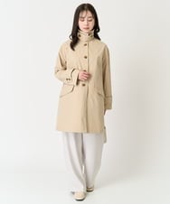 F1VFA01270 MK MICHEL KLEIN(小さいサイズ)(メゾン ドゥ サンク) 【小さいサイズ】ミドル丈ステンカラーコート/洗える ベージュ