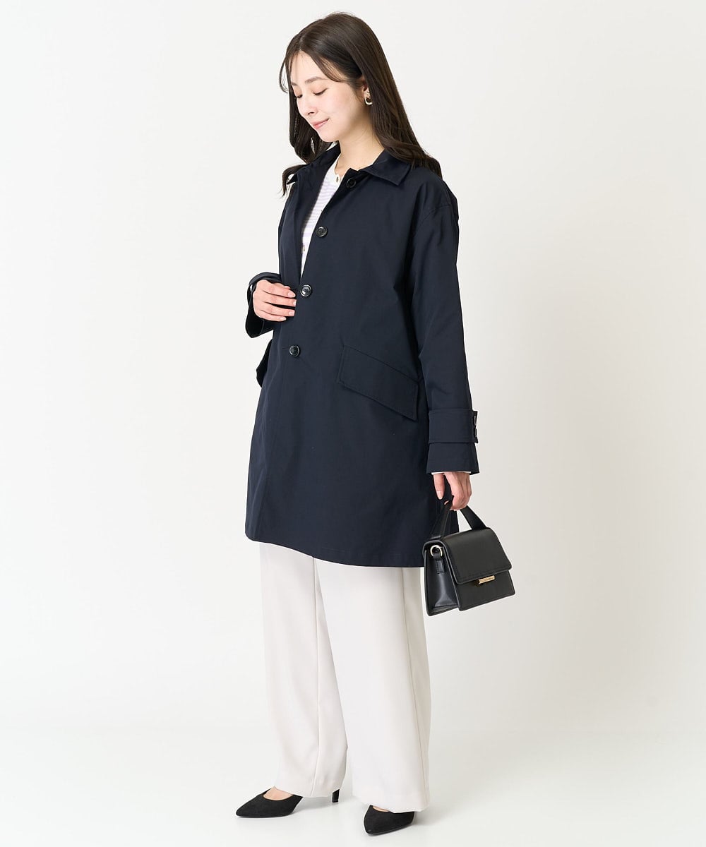 F1VFA01270 MK MICHEL KLEIN(小さいサイズ)(メゾン ドゥ サンク) 【小さいサイズ】ミドル丈ステンカラーコート/洗える ベージュ