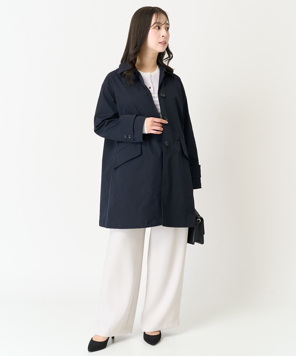 F1VFA01270 MK MICHEL KLEIN(小さいサイズ)(メゾン ドゥ サンク) 【小さいサイズ】ミドル丈ステンカラーコート/洗える ベージュ