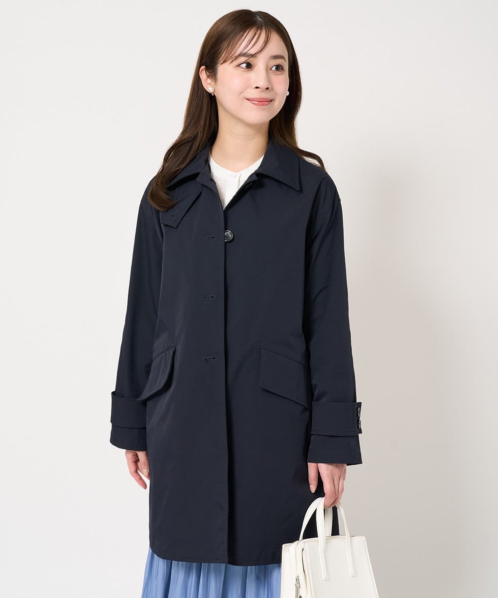 F1VFA01270 MK MICHEL KLEIN(小さいサイズ)(メゾン ドゥ サンク) 【小さいサイズ】ミドル丈ステンカラーコート/洗える ベージュ