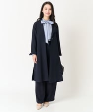 F1VFA14270 MK MICHEL KLEIN(小さいサイズ)(メゾン ドゥ サンク) 【小さいサイズ】ライトダブルクロスチェスターコート/洗える ライトグレー