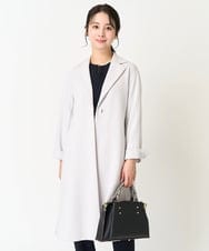 F1VFA14270 MK MICHEL KLEIN(小さいサイズ)(メゾン ドゥ サンク) 【小さいサイズ】ライトダブルクロスチェスターコート/洗える ライトグレー