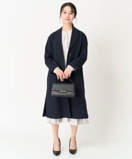 F1VFA14270 MK MICHEL KLEIN(小さいサイズ)(メゾン ドゥ サンク) 【小さいサイズ】ライトダブルクロスチェスターコート/洗える ライトグレー