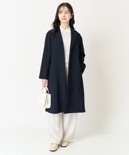 F1VFA14270 MK MICHEL KLEIN(小さいサイズ)(メゾン ドゥ サンク) 【小さいサイズ】ライトダブルクロスチェスターコート/洗える ライトグレー