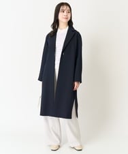 F1VFA14270 MK MICHEL KLEIN(小さいサイズ)(メゾン ドゥ サンク) 【小さいサイズ】ライトダブルクロスチェスターコート/洗える ライトグレー