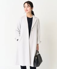 F1VFA14270 MK MICHEL KLEIN(小さいサイズ)(メゾン ドゥ サンク) 【小さいサイズ】ライトダブルクロスチェスターコート/洗える ライトグレー