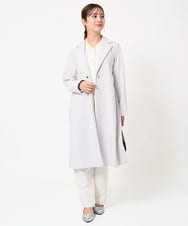 F1VFA14270 MK MICHEL KLEIN(小さいサイズ)(メゾン ドゥ サンク) 【小さいサイズ】ライトダブルクロスチェスターコート/洗える ライトグレー