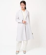 F1VFA14270 MK MICHEL KLEIN(小さいサイズ)(メゾン ドゥ サンク) 【小さいサイズ】ライトダブルクロスチェスターコート/洗える ライトグレー