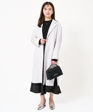 F1VFA14270 MK MICHEL KLEIN(小さいサイズ)(メゾン ドゥ サンク) 【小さいサイズ】ライトダブルクロスチェスターコート/洗える ライトグレー