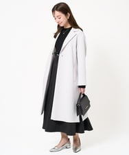 F1VFA14270 MK MICHEL KLEIN(小さいサイズ)(メゾン ドゥ サンク) 【小さいサイズ】ライトダブルクロスチェスターコート/洗える ライトグレー