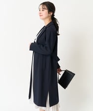 F1VFA14270 MK MICHEL KLEIN(小さいサイズ)(メゾン ドゥ サンク) 【小さいサイズ】ライトダブルクロスチェスターコート/洗える ライトグレー