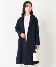 F1VFA14270 MK MICHEL KLEIN(小さいサイズ)(メゾン ドゥ サンク) 【小さいサイズ】ライトダブルクロスチェスターコート/洗える ライトグレー