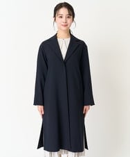 F1VFA14270 MK MICHEL KLEIN(小さいサイズ)(メゾン ドゥ サンク) 【小さいサイズ】ライトダブルクロスチェスターコート/洗える ライトグレー