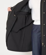 F1VFA26300 MK MICHEL KLEIN(小さいサイズ)(メゾン ドゥ サンク) 【小さいサイズ】タフタノーカラーロングコート/洗える アイボリー