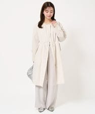 F1VFA26300 MK MICHEL KLEIN(小さいサイズ)(メゾン ドゥ サンク) 【小さいサイズ】タフタノーカラーロングコート/洗える アイボリー