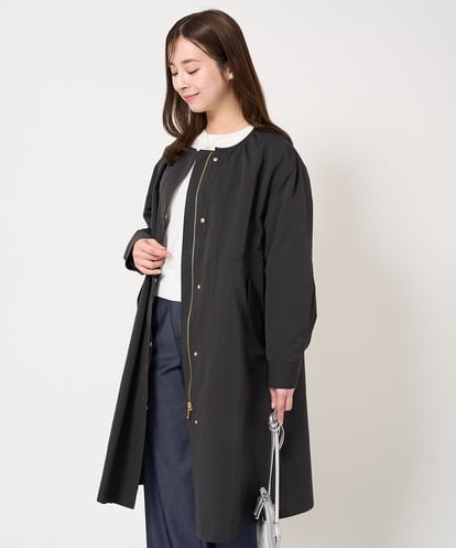 F1VFA26300 MK MICHEL KLEIN(小さいサイズ) 【小さいサイズ】タフタノーカラーロングコート/洗える