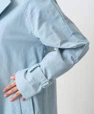 F1VFD10300 MK MICHEL KLEIN(小さいサイズ)(メゾン ドゥ サンク) 【小さいサイズ】トレンチディティールロングコート/撥水/洗える ライトブルー