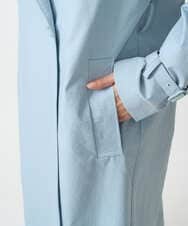 F1VFD10300 MK MICHEL KLEIN(小さいサイズ)(メゾン ドゥ サンク) 【小さいサイズ】トレンチディティールロングコート/撥水/洗える ライトブルー