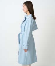 F1VFD10300 MK MICHEL KLEIN(小さいサイズ)(メゾン ドゥ サンク) 【小さいサイズ】トレンチディティールロングコート/撥水/洗える ライトブルー