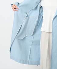 F1VFD10300 MK MICHEL KLEIN(小さいサイズ)(メゾン ドゥ サンク) 【小さいサイズ】トレンチディティールロングコート/撥水/洗える ライトブルー